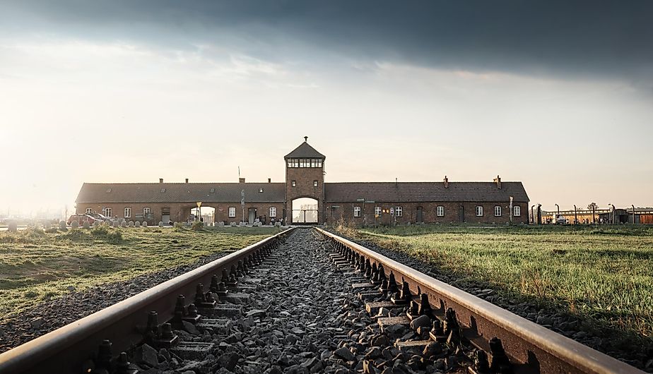 Railroad Track and the Gate of Death - Entrance of Auschwitz. Image used under license from Shutterstock.com.